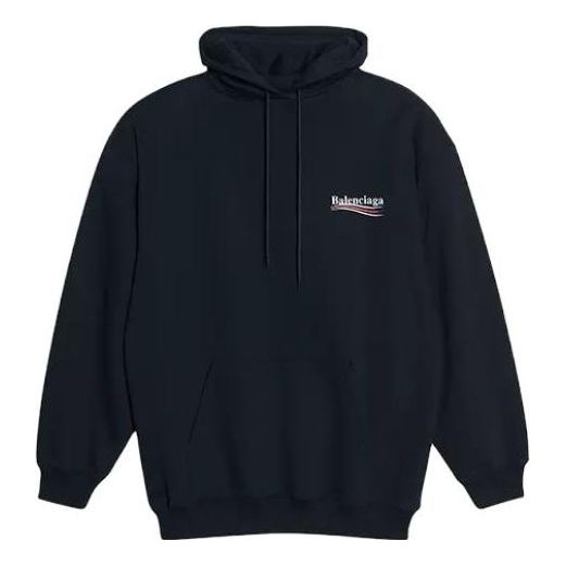 Balenciaga Embroidered Political Campaign Oversized Hoodie 'Black White' 620947TKVI91070