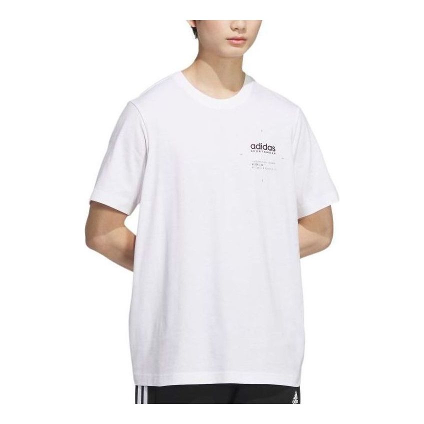 adidas Small Linear Logo T-Shirt Asia Sizing 'White' JI9080