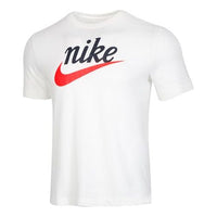 Nike Sportswear Heritage Alphabet Logo Printing Short Sleeve White CK2382-133