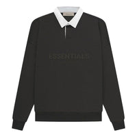 Fear of God Essentials SS23 Waffle Long Sleeve Polo Shirt 'Off-Black' FOG-SS23-058