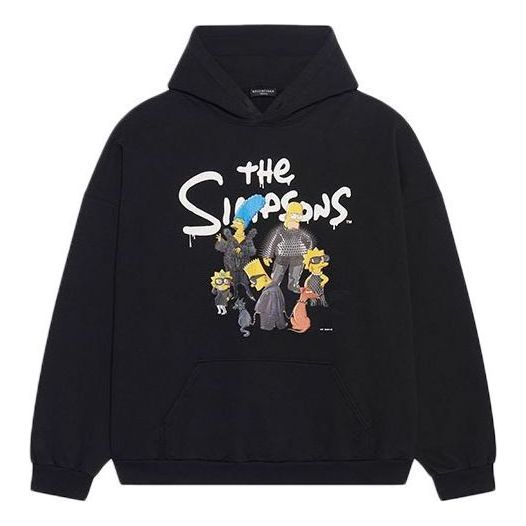 Balenciaga x THE SIMPSONS Cotton Hoodie Wide Fit 'Black' 674986TLVG81000