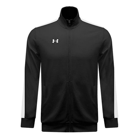 Men's Under Armour Logo Printing Contrasting Colors Knit Sports Jacket Black 21500440-001