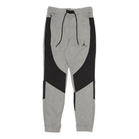Men's Air Jordan Stripe Printing Logo Lacing Bundle Feet Sports Pants/Trousers/Joggers Gray DQ7320-091