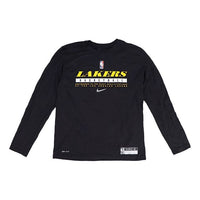 Nike NBA Alphabet Printing Basketball Sports Round Neck Long Sleeves Black CK8319-010