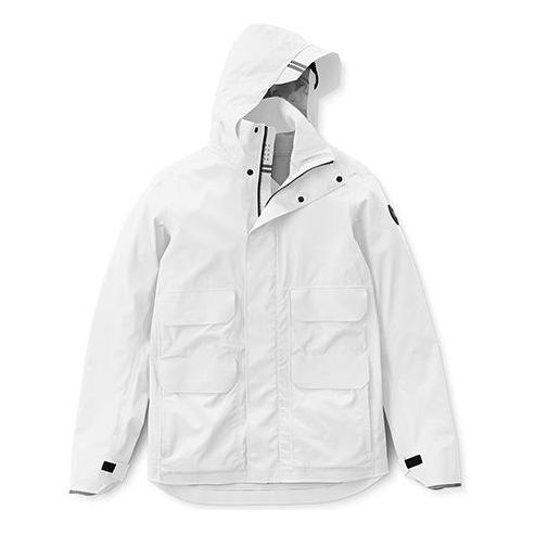 Canada Goose Meaford Black Hooded Jacket For Men Beichen White 5611MB-433