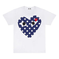 (WMNS) COMME des GARCONS PLAY Polka Dot Logo Tee 'White Navy' AZ-T233-051-1