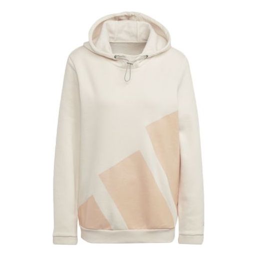 (WMNS) adidas Colorblock Large Logo Sports Hoodie Creamy White HI1205