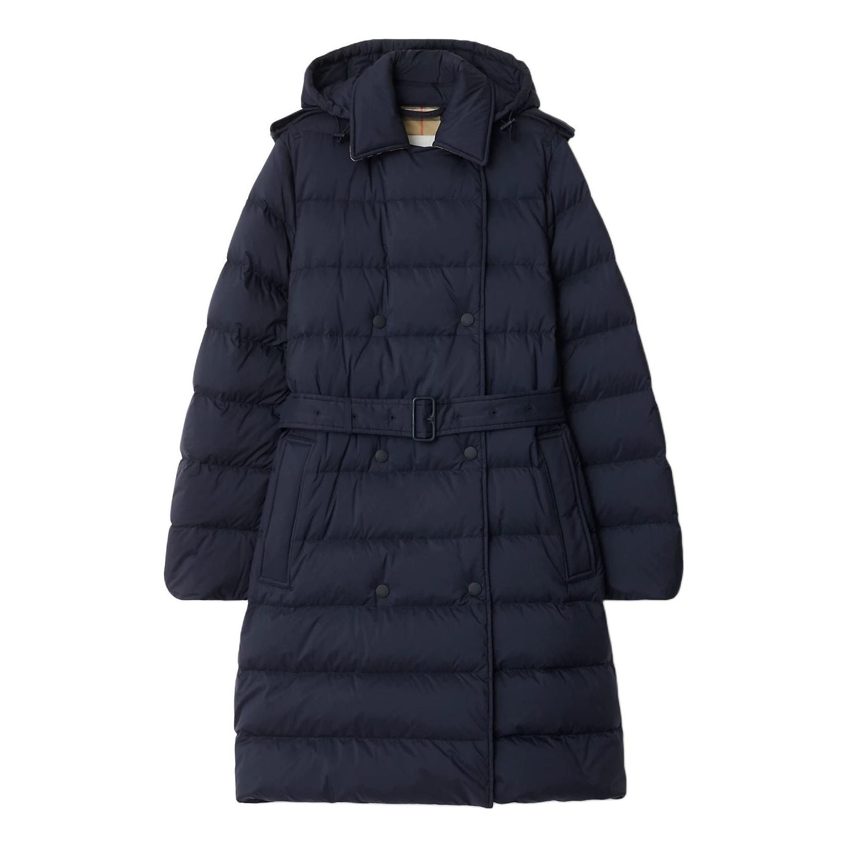 (WMNS) Burberry 25 Mid-length Nylon Hooded Puffer Coat 'Navy Blue' 81103141