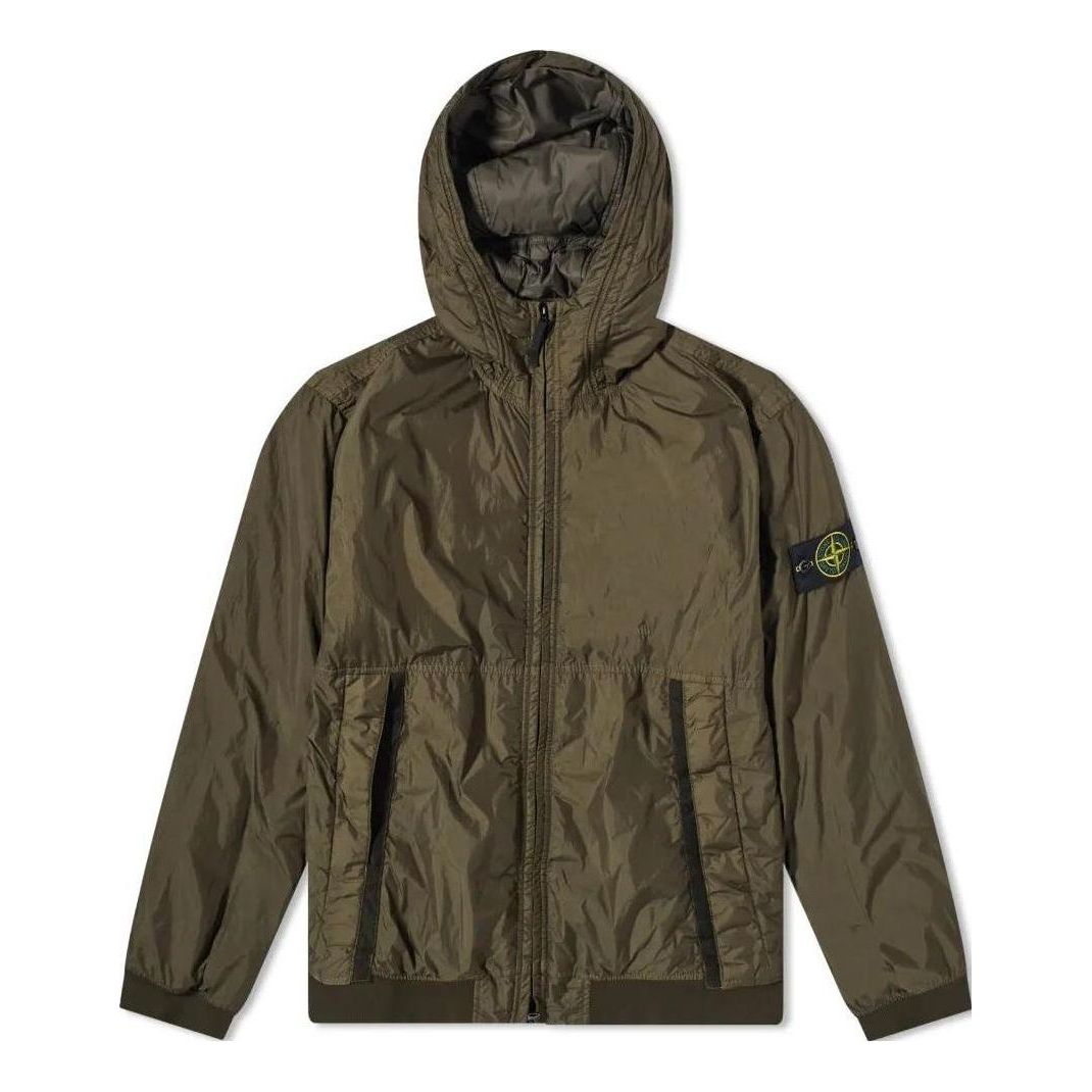 STONE ISLAND Logo Patch Hooded Track Jacket 'Olive Green' 791540823-V0058