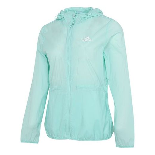 (WMNS) adidas Thin Sports Hooded Jacket Blue GQ0631