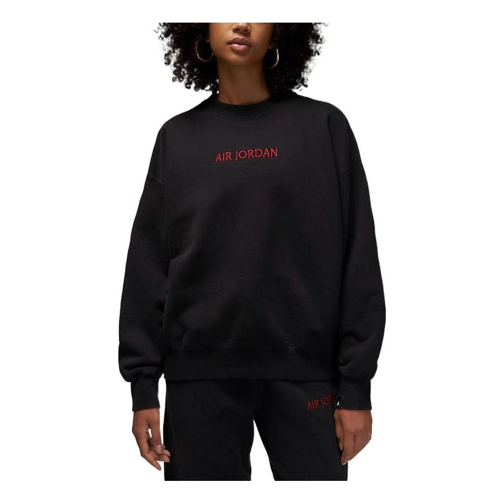 (WMNS) Air Jordan Worldmark Crewneck Sweatshirt 'Black' DV6470-010