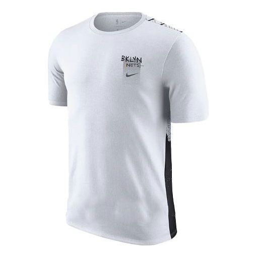 Nike NBA Brooklyn Nets Alphabet Printing Round Neck Short Sleeve White CT9378-100