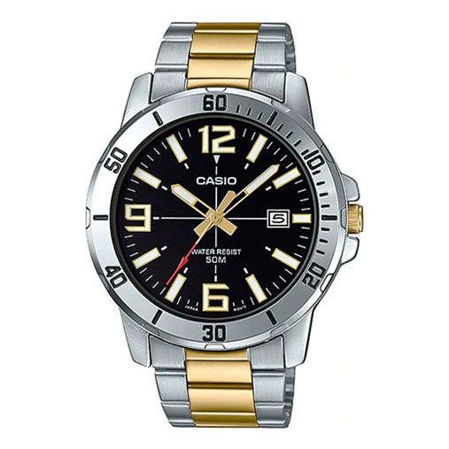 CASIO Stainless Steel Strap Quartz Waterproof Mens Silver Analog MTP-VD01SG-1B