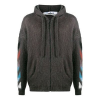 Off-White Arrow Knit Hooded Sweater Men's Grey OMHA073F20KNI0010987