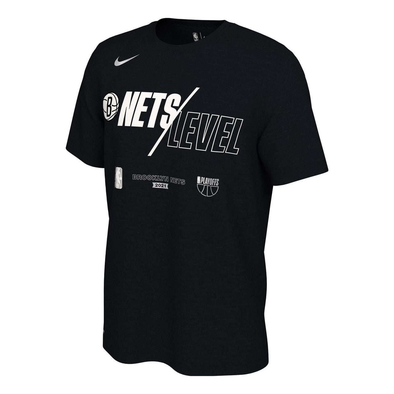 Men's Nike Casual Alphabet Printing Round Neck Pullover Short Sleeve Brooklyn Nets Black T-Shirt DQ8984-010