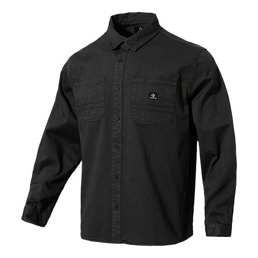 Converse Twill Long Sleeve Button Down 'Black' 10022012-A02