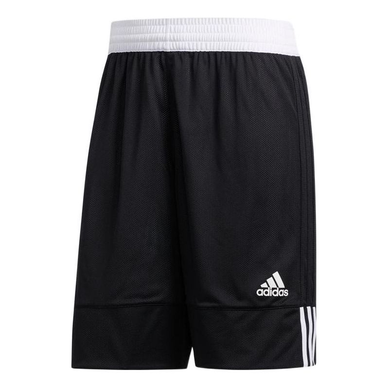 Men's adidas Reversible Contrasting Colors Basketball Training Sports Shorts Black DX6386