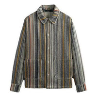 KITH Multi Stripe L/S Boxy Collared Overshirt 'Sandrift' KHM010340-104