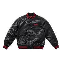 Supreme x Thrasher Satin Varsity Jacket 'Black Red' SUP-FW21-211
