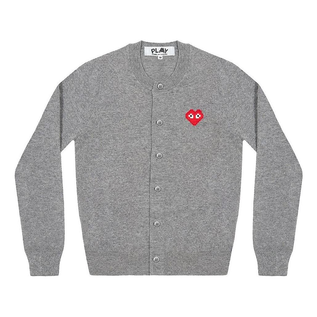 (WMNS) COMME des GARCONS PLAY Cardigan Invader Emblem 'Grey' AZ-N083-051-2