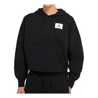 (WMNS) Air Jordan Fleece Pullover Hoodie Casual Sports Hoodie Black CV7737-010
