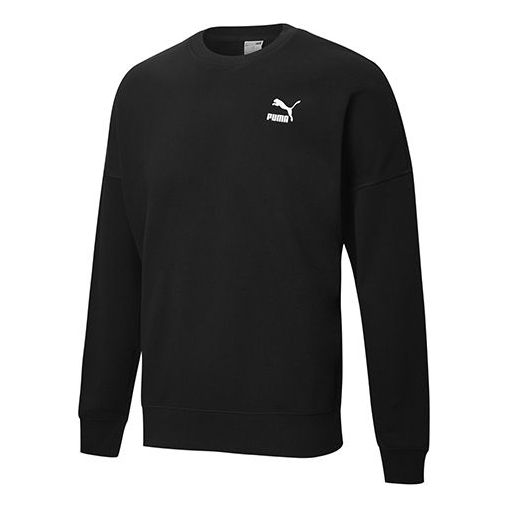 PUMA Unisex Printing Round-Neck Sweatshirt Black 530692-01