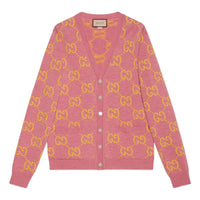 Gucci GG Intarsia-Knit Cardigan 'Pink Yellow' 674043-XKB3V-5874