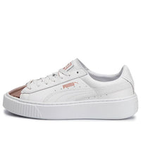 (WMNS) PUMA Basket Platform Metallic 'White Rose Gold' 366169-03