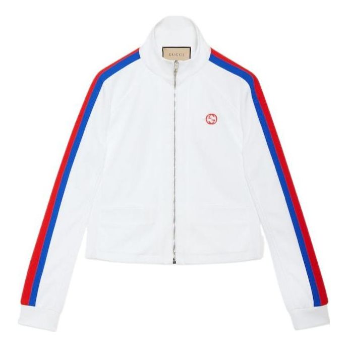 (WMNS) Gucci Technical Jersey Zip Jacket With Web 'Off White' 773012-XJF7L-9799