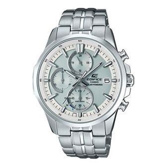 CASIO Waterproof EDIFICE Sapphire Crystal Solar Powered Stainless Steel Strap Mens White Analog EFB-610SBD-7AVUPR