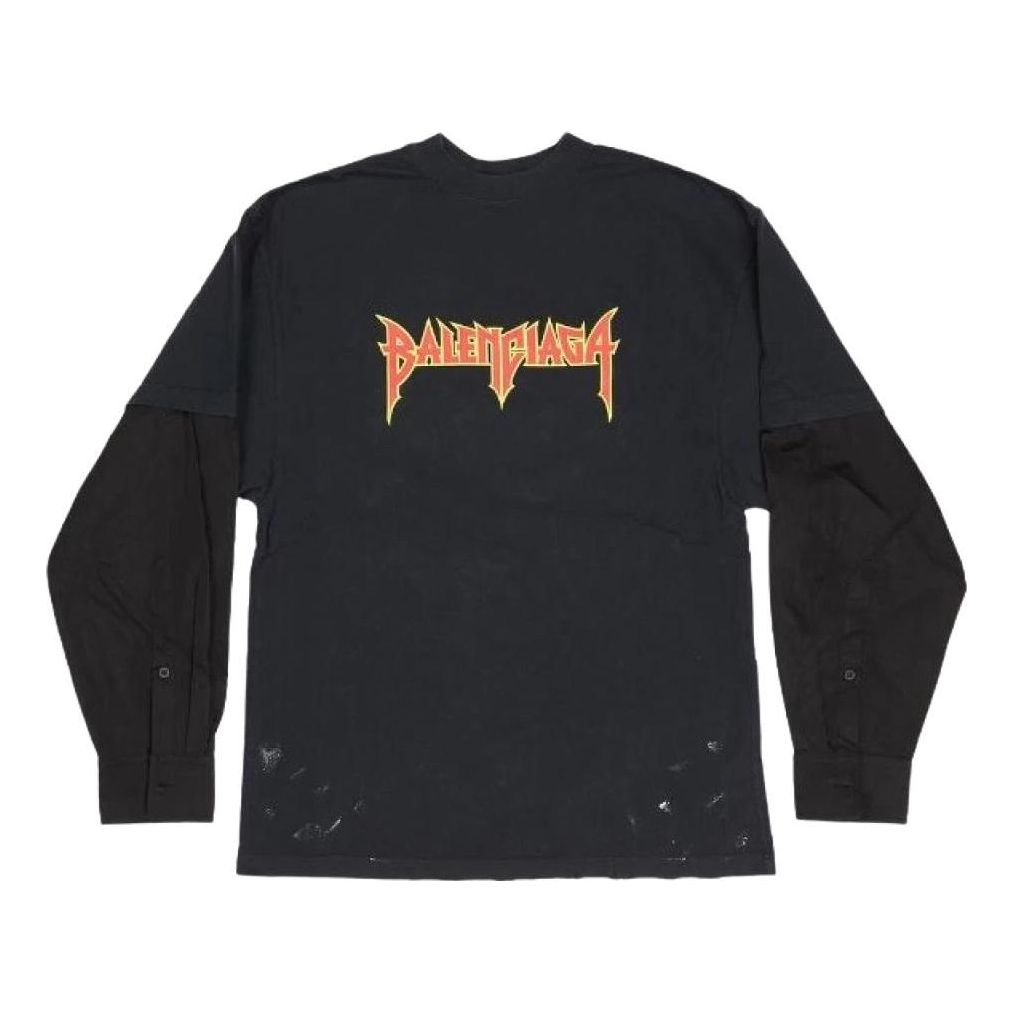 Balenciaga Metal Layered T-Shirt 'Black Faded' 698631TMV881055