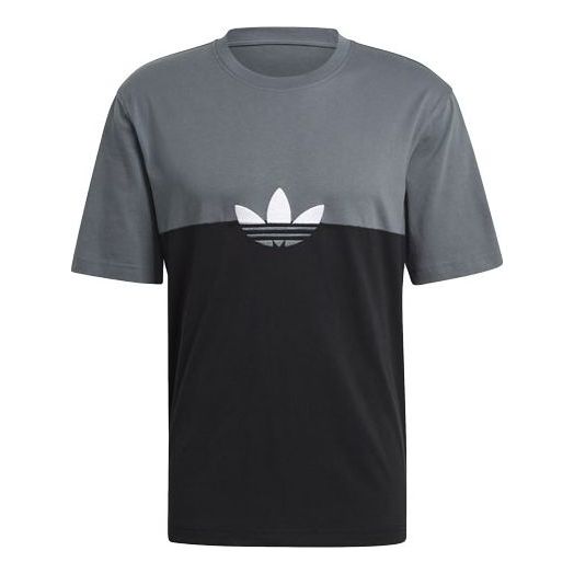 adidas Logo Adicolor Slices Trefoil Boxy Tee Men's Blue/black GN3504