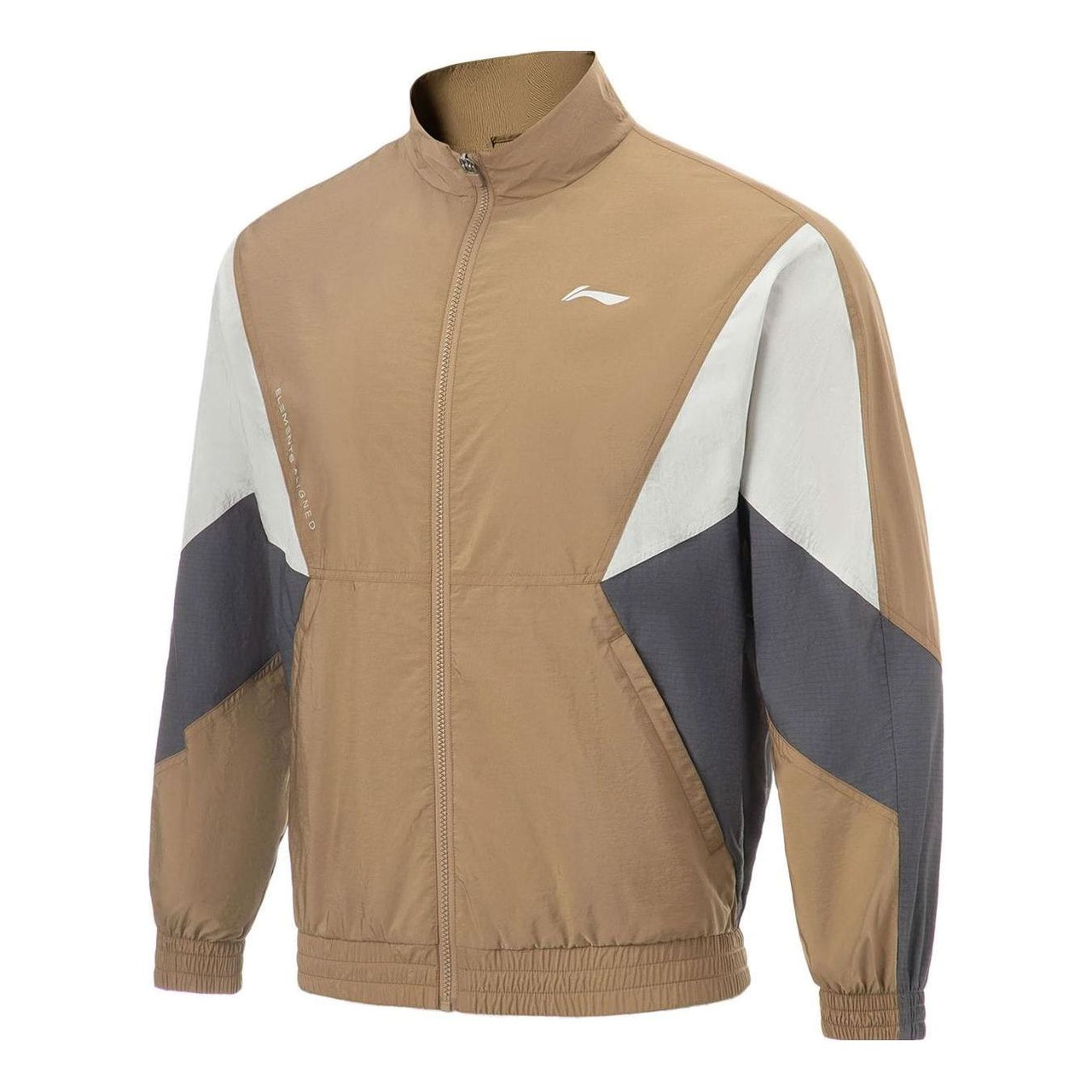 Li-Ning Logo Color Block Training Waterproof Jacket 'Light Brown Grey' AFDT385-7