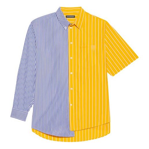 Men's Balenciaga SS21 Stripe Loose Sleeve Shirt 658850TIM369086