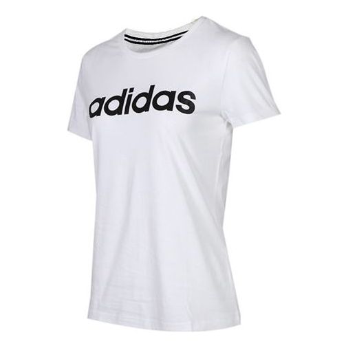 (WMNS) adidas neo Ce Logo Printing Round-neck White EI4714