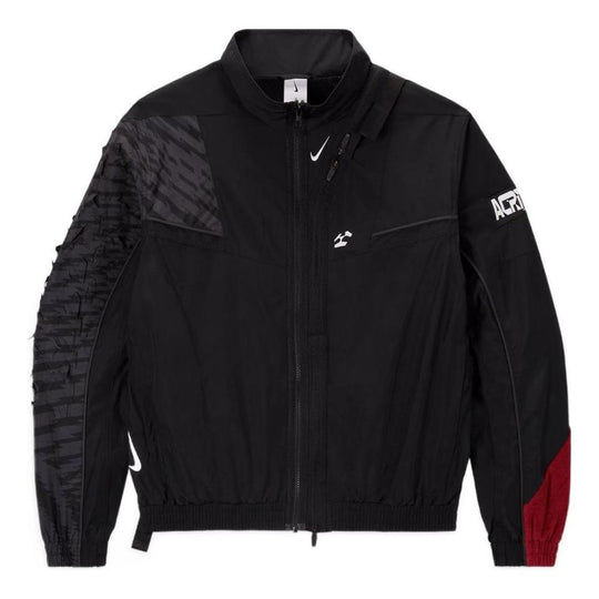 Men's Nike x ACRONYM Crossover Mens Nrg Cs Woven Jacket Printing Zipper Stand Collar Asia Edition Black CZ4669-010