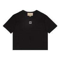 (WMNS) Gucci Cotton jersey T-shirt 'Black White' 764971-XJF1K-1043