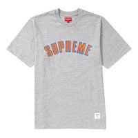 Supreme FW18 Printed Arc SS Top Heather Grey Logo Tee SUP-FW18-575