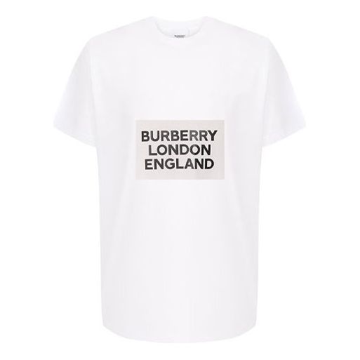 Men's Burberry Casual Alphabet Printing Short Sleeve White 45587651