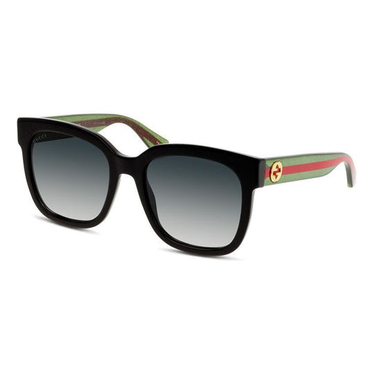 Gucci Square Large Red Green Webbing square frame Sunglasses 'Black' GG0034S