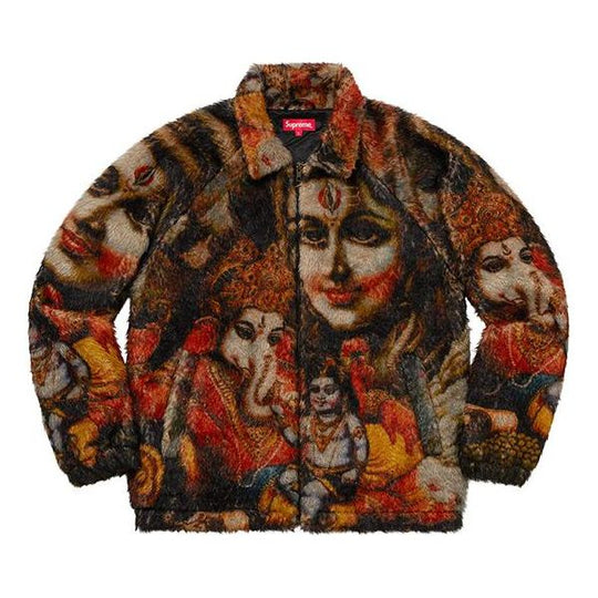 Supreme FW19 Week 13 Ganesh Faux Fur Jacket Black SUP-FW19-10693