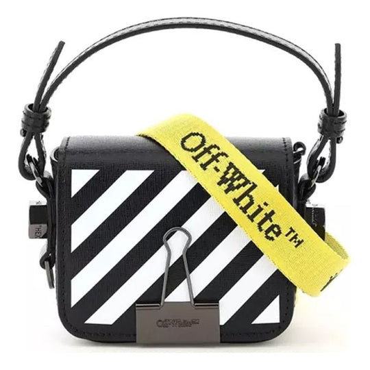 (WMNS) Off-White Deceleration Leather Bag Little Size Black OWNA087E20LEA0021001