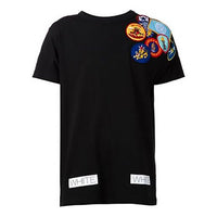 Off-White Embroidered Printing Short Sleeve Black CM10082405