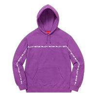 Supreme FW18 Text Stripe Hooded Sweatshirt Violet SUP-FW18-965