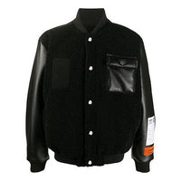 Men's HERON PRESTON Chest Splicing Jacket Black HMEA050F20AB001