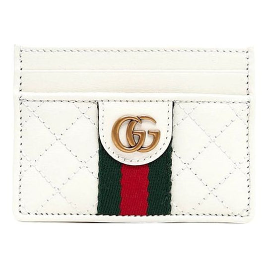 (WMNS) Gucci Cowhide Card Package White/Red/Green 536454-0YKBT-9179