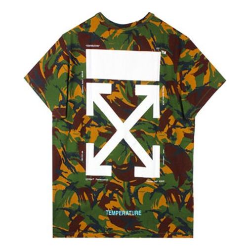 Off-White Green Camouflage Arrows Short Sleeve OMAA002S188780129901