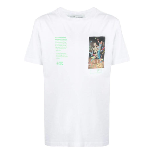 Men's Off-White FW22 Alphabet Character Printing Round Neck Short Sleeve White T-Shirt OMAA027R201850140188