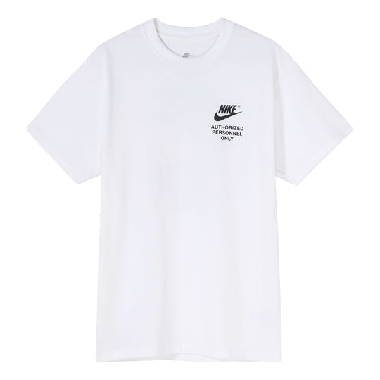 Nike Printing Alphabet Logo Round Neck Cotton Short Sleeve White DM6428-100