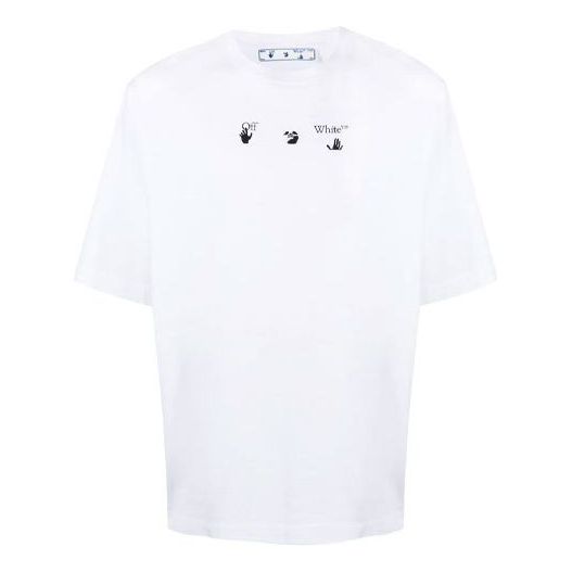 Off-White FW21 Arrow Cotton Round Neck Short Sleeve Slim Fit Version White OMAA119F21JER0220110